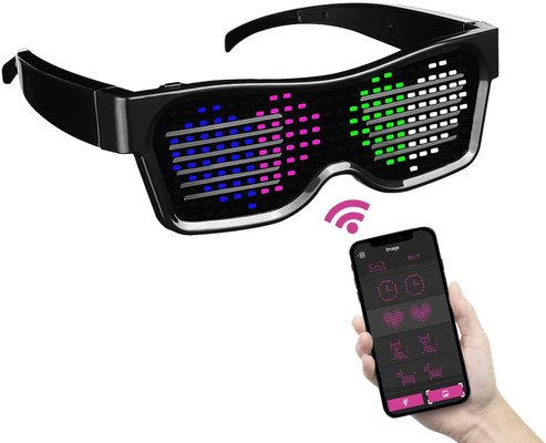USB Kính Led có thể lập trình có thể sạc lại Văn bản Graffiti Hoạt hình Âm nhạc Chế độ nhịp điệu