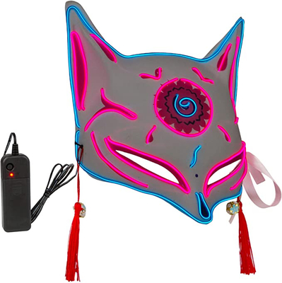 Halloween LED Light Up Fox Mặt nạ cho người lớn Trẻ em Nhật Bản Anime