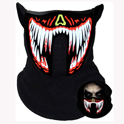 Giọng nói sáng lên Mặt nạ đèn Led Mặt đỏ Mặt ma quái cho bữa tiệc Halloween của DJ