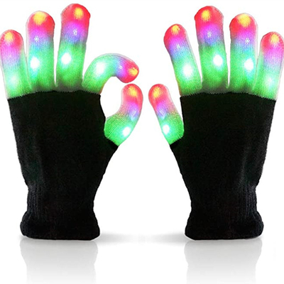 Knit Light Up Găng tay Đèn ngón tay 3 màu 6 chế độ nhấp nháy cho người lớn