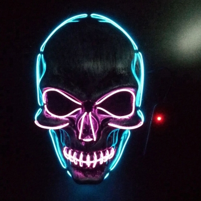 Light Up EL Wire Mặt nạ LED Halloween DC3V 10 màu Tùy chọn