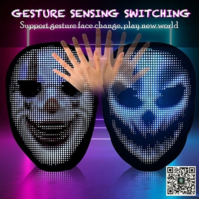 Ứng dụng điện thoại thông minh Bluetooth Smart LED Face Mask Shining Facial Cosplay Light Up