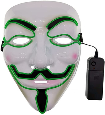 Hacker Halloween LED Mặt nạ phát sáng nhấp nháy cho trang phục cosplay