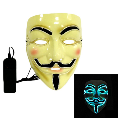 Hacker Halloween LED Mặt nạ phát sáng nhấp nháy cho trang phục cosplay