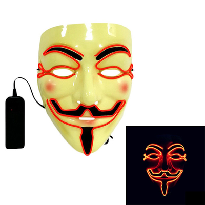 Hacker Halloween LED Mặt nạ phát sáng nhấp nháy cho trang phục cosplay