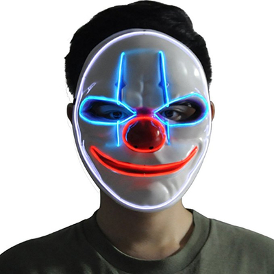 Chú hề đáng sợ Halloween LED Mặt nạ có thể điều chỉnh 3 chế độ nhấp nháy