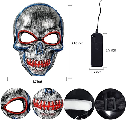 Hộp sọ Scary Light Up Halloween LED Mặt nạ có thể điều chỉnh cho người lớn