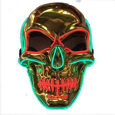 Halloween Scary Skeleton Light Up Full Face Mask Phát sáng trong bóng tối Người lớn Vàng