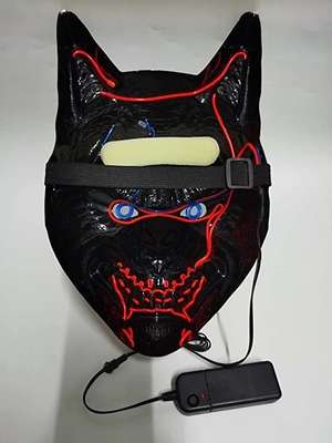 Sói động vật đáng sợ Halloween LED mặt nạ cho nam giới nữ phát sáng trong bóng tối