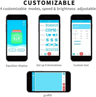 Điều khiển APP Mặt nạ LED có thể lập trình Thời trang có thể tùy chỉnh có thể sạc lại