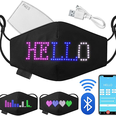Unisex LED Light Up Mặt nạ che mặt có thể lập trình Văn bản cuộn