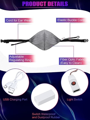 Đèn LED phát sáng Mặt nạ Rave Nhiều màu Sáng nhấp nháy vào ban đêm