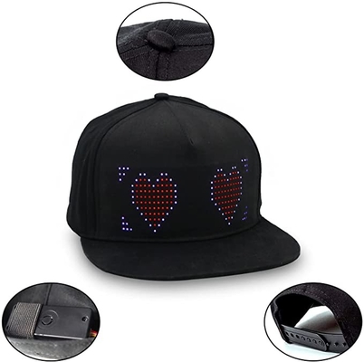 Đa ngôn ngữ Bluetooth LED Mũ RGB đầy màu sắc Chỉnh sửa văn bản Âm nhạc Hình ảnh Vẽ