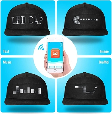 Mũ hiển thị đèn LED Bluetooth có thể lập trình được Mũ mát có thể chỉnh sửa