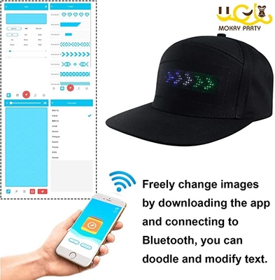 Mũ thông báo Bluetooth LED Mũ màn hình hoạt hình cho lễ hội tiệc tùng