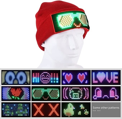 Hiển thị Mũ Beanie Bluetooth APP DIY LED Smart Cap Unisex Có thể chỉnh sửa