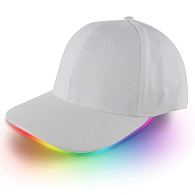 Thắp sáng Đèn LED Mũ bóng chày Dải Velcro có thể điều chỉnh nhiều màu