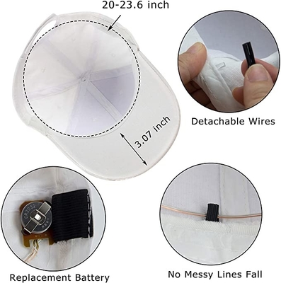 Thắp sáng Đèn LED Mũ bóng chày Dải Velcro có thể điều chỉnh nhiều màu