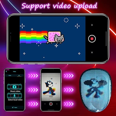 Mặt nạ kỹ thuật số LED biến đổi khuôn mặt Video ảnh Gif có thể lập trình