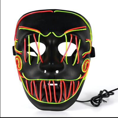 Cross Stitch Joker Halloween Led Face Mask cho bữa tiệc Coplay Sáng lên trong bóng tối