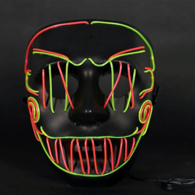 Cross Stitch Joker Halloween Led Face Mask cho bữa tiệc Coplay Sáng lên trong bóng tối