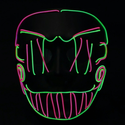 Cross Stitch Joker Halloween Led Face Mask cho bữa tiệc Coplay Sáng lên trong bóng tối