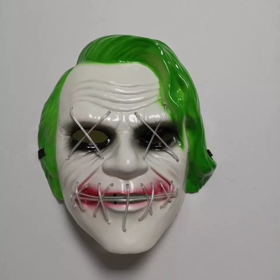 Màu xanh lá cây Joker Halloween Led Light Up Mặt nạ cho bữa tiệc hóa trang Cosplay