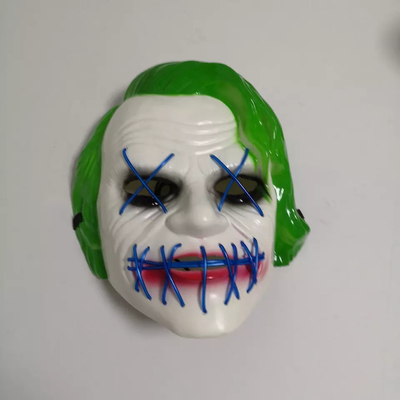 Màu xanh lá cây Joker Halloween Led Light Up Mặt nạ cho bữa tiệc hóa trang Cosplay