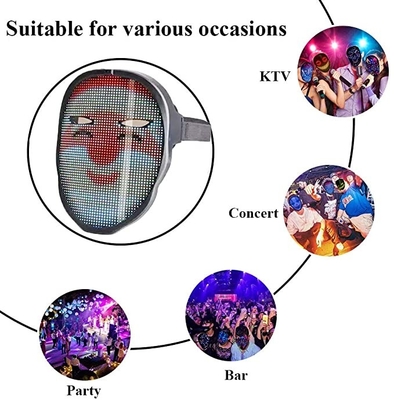 Mặt nạ đèn LED Bluetooth có thể lập trình cho trang phục Cosplay Party Masquerade