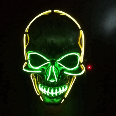 Light Up EL Wire Mặt nạ LED Halloween DC3V 10 màu Tùy chọn