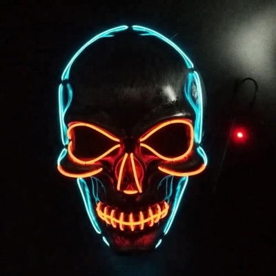 Light Up EL Wire Mặt nạ LED Halloween DC3V 10 màu Tùy chọn