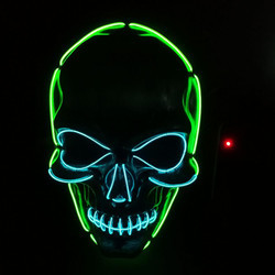 Light Up EL Wire Mặt nạ LED Halloween DC3V 10 màu Tùy chọn