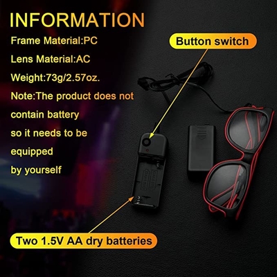 Lễ hội Party Rave Kính LED phát sáng Ánh sáng neon lạnh nhấp nháy