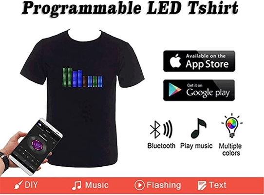 Áo phông chiếu sáng LED có thể lập trình được tùy chỉnh cho lễ hội tiệc tùng