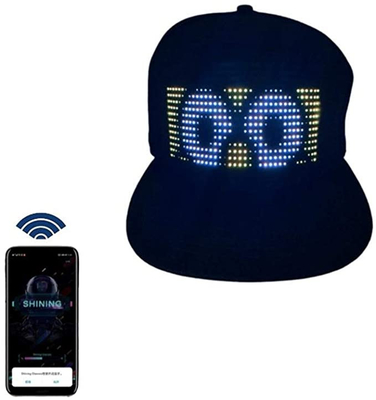Mẫu văn bản tự làm có thể lập trình Bluetooth Mũ LED Điều khiển ứng dụng Màn hình ma thuật Mũ LED