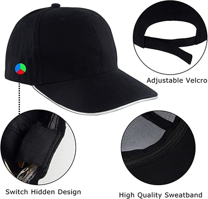 Thắp sáng đèn flash Đèn LED phát sáng Mũ bóng chày cho Lễ hội biểu diễn trên sân khấu Hip Hop